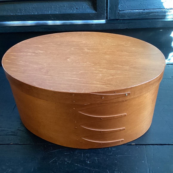 LARGE OLD TIME WOODEN WARE 11 1/2” SHAKER PANTRY BOX FRYE’S MEASURE MILL, N.H. - Picture 1 of 6